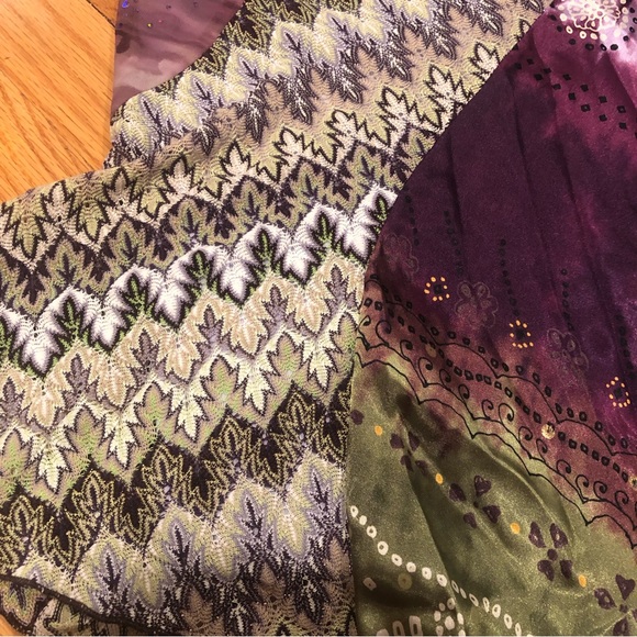 XOXO Collection Y2K Satin Patchwork Asymmetrical Mini Skirt - Picture 13 of 16